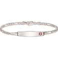 thumbnail image 3 of Sterling Silver Rhodium-Plated Medical Id Figaro Link Bracelet Made In United States xsm19-7, 3 of 5
