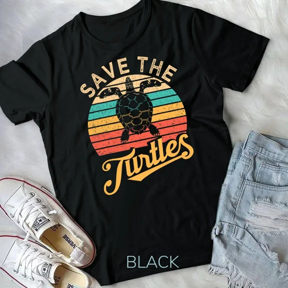 Save The Turtles, Animal Rights, and Sea Turtle Retro Style Gift Unisex T-Shirt