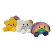 Set of 3 STAR, RAINBOW, & SUMMER CLOUD Palm Pals 5" Stuffed Animal Plush, Aurora