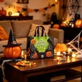 thumbnail image 2 of Halloween Reusable Grocery Tote Bag, Aesthetic Shopping Shoulder Handbag Foldable Non-woven Present Gift for Cookies Candy (Black), 2 of 6