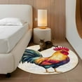 thumbnail image 3 of Rooster Round Area&nbsp;Rug 3.3ft Retro Chicken Farm Animal Rustic Country Non-Slip&nbsp;Washable Circle Rugs Soft Felt Indoor Floor Mat for Bedroom Kitchen Living Room Bathroom, 3 of 9