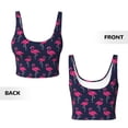 thumbnail image 3 of Sikiie Cute Flamingo Print Strappy Sports Bra for Women Padded Push Up Sports Bra Athletic Running Sports Bra Workout Bra Yoga Bra, 3 of 5