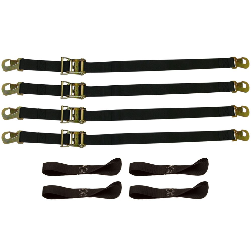FOUR HEAVY DUTY Motorcycle Ratchet Tie Down Straps 2"x6' Harley 4x 