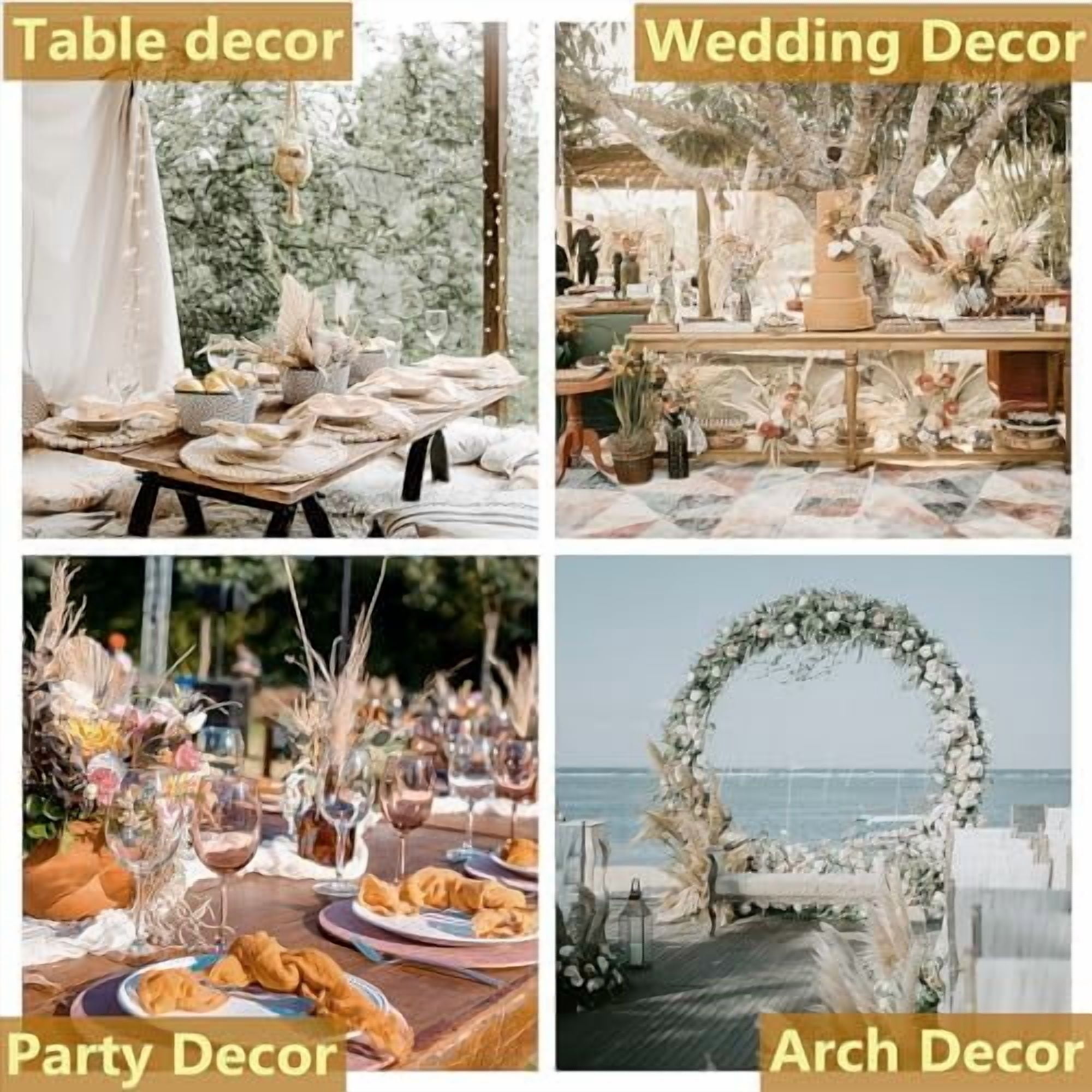 Dried Pampas Grass Decor, 128PCS Pampas Grass with Bunny Tails Dried Flowers, Reed Grass Bouquet for Wedding, Boho Flowers, Home Table Decor, Rustic Farmhouse Party