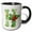 Black/White, variant on 3drose, Cute Christmas Decorated Green Bubble Monogram Initial H, 15oz Two-tone Red Mug