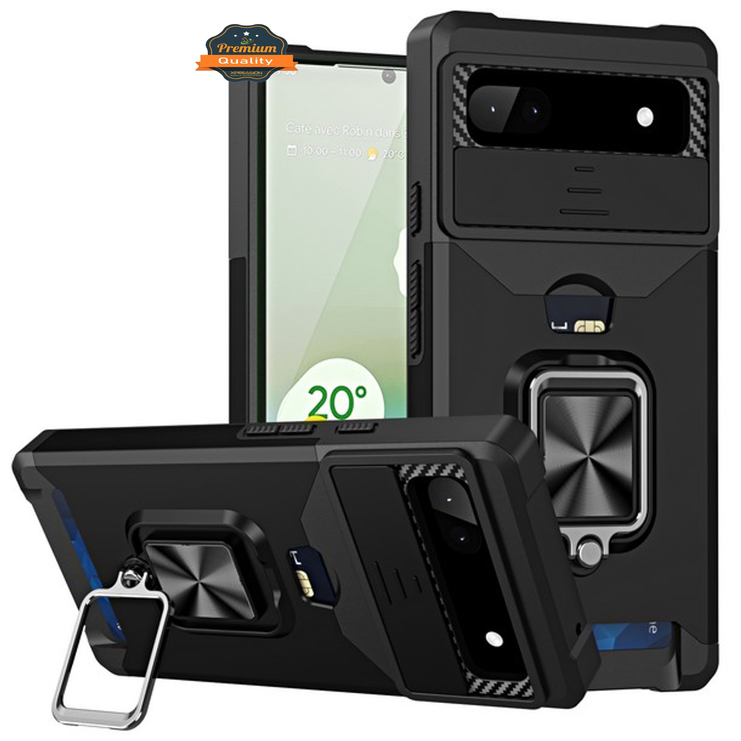 For Google Pixel 7A Wallet Case Designed with Camera Protection, Card