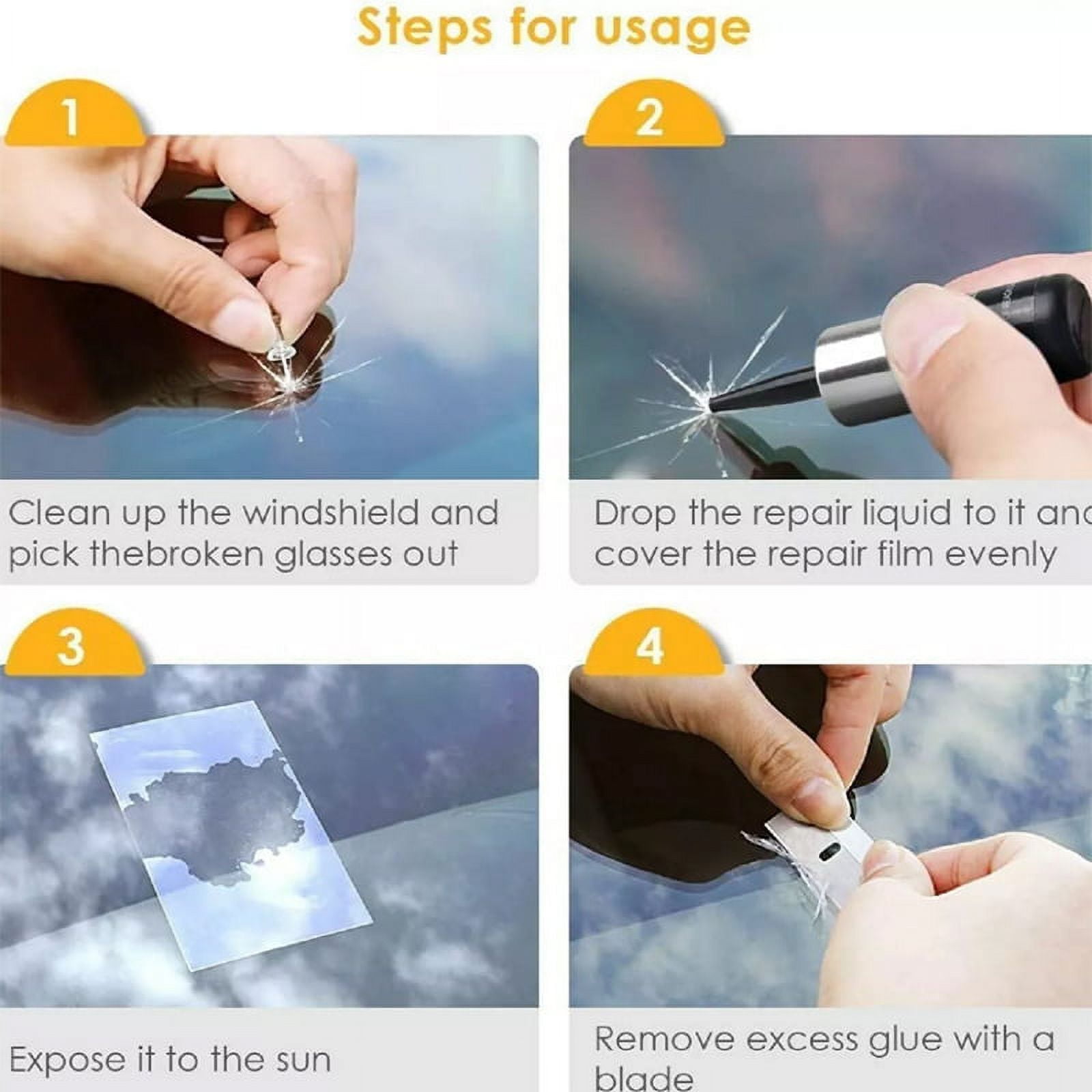 Glass Nano Repair Fluid Fix Kit Car Windshield Resin Chip Crack Tool  Accessories