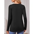 thumbnail image 3 of JYLFC Women Shirts Long Sleeve T Shirts Round Neck Pleated Tunic, Black 2XL, 3 of 6