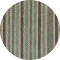 thumbnail image 1 of Ahgly Company Indoor Round Oriental Light Blue Modern Area Rugs, 5' Round, 1 of 4