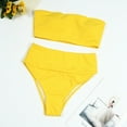 thumbnail image 2 of Swimsuits for Women Women's New Solid Color Tube Top Strap Bikini Swimsuit, 2 of 4