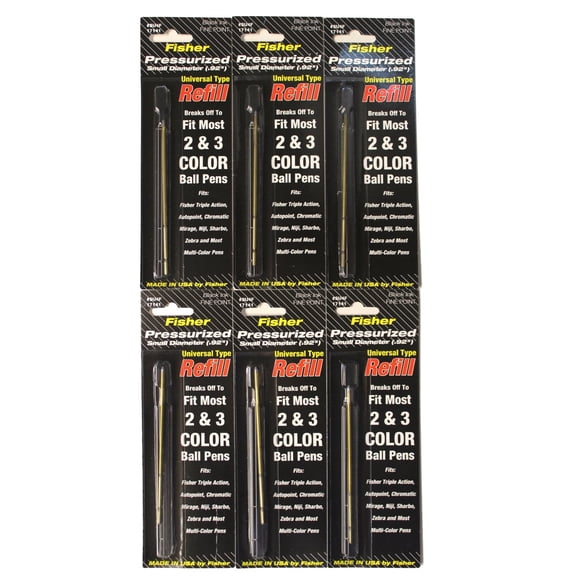 Fisher Space Pen Multi-function Universal Black Fine Refill, 6 Pack