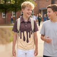 thumbnail image 5 of CPNG Boys Summer Shirt Comfortable Fashion Funny Ice Cream Print Short Sleeve Loose Lapel Buttoned Shirts(Coffee,5-6 Years), 5 of 7