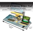 thumbnail image 3 of Keyboard Pads Golden Full Desk Mouse Pad, Gaming Mouse Pad Extra Large Mouse Pads, Desktop Pad Waterproof Non-Slip Rubber Base, 35.4" X 15.7" for Work/Game Turquoise Mixed Acrylic Paints, 3 of 6