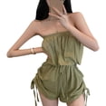 thumbnail image 2 of KOMOO Women Shorts Romper Off Shoulder High Waist Drawstring Jumpsuit Backless Shorts Jumpsuits, 2 of 3