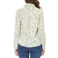 thumbnail image 3 of INSPIRE CHIC Chemise à Petites Fleurs pour Femme à Boutons, Manches Longues, 3 of 7