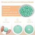thumbnail image 3 of Uxcell 40Pcs Silicone Beads 15mm Silicone Beads Bulk for Pens Loose Round for Keychain Bracelet Necklace DIY Crafts Making Mint Green, 3 of 6