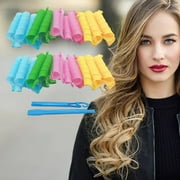 Tkrady 42 Pieces Spiral Curlers Wave Curls Kit, No Heat Hair Curlers Styling, 40 Pieces Hair Curler Rollers Curling Rods 2 Pieces Styling Hooks for Hair Supplies (7.87 Inch)
