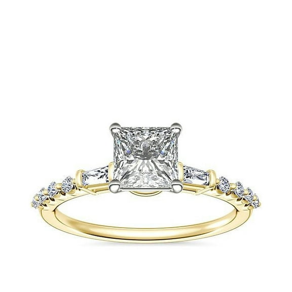 2.30 Carat Emerald Cut Stunning Moissanite Diamond Ring for Engagement or Anniversary Gift by Diamond-Capitals Solid 14K Real Yellow Gold Ring Size 7