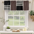 thumbnail image 2 of 2 Pack Valances for Window, Brown Black Short Curtains for Kitchen Bedroom Living Room, Modern Abstract Art Farmhouse Striped Rod Pocket Small Window Treatment Valance Drapes 42 x 12 Inch, 2 of 8