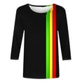 thumbnail image 4 of Xdegoge Recent Purchases 4th of July Clothes Women Crewneck 3/4 Length Sleeve Womens Tops Cotton Flag Shirts Plus Size Graphic Tees Oversized Graphic Tees Red Summer Top Camisetas De Mujer En oferta, 4 of 5