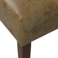 thumbnail image 4 of HomePop Square Transitional Wood and Vegan Faux Leather Ottoman in Light Brown, 4 of 9
