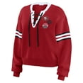 thumbnail image 2 of Women's WEAR by Erin Andrews Scarlet San Francisco 49ers Lace-Up Pullover Sweatshirt, 2 of 4
