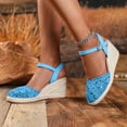 thumbnail image 2 of YLYL Women's Espadrilles Sandals Ankle Strap Buckle Closed Toe Platform Wedge Heel Summer Sandals, 2 of 9