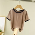 thumbnail image 5 of Kogui Shirts for Girls Short Sleeve Girls' Short Sleeve Summer Tops Casual Crewneck Loose T Shirts Size 12-13 (Khaki,12-13 Years), 5 of 5
