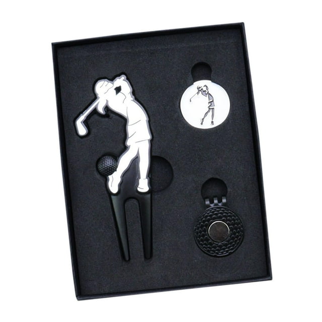 S SERENABLE Golf Divot Repair Tool Fashion Practice Golfer Golf Training Tool Green Fork Women Black Hat Clip