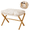 Beige, variant on Qunbio Bamboo Folding Footrest Stool with Thick Padded Cushion, Portable Ottoman for Living Room Bedroom Office, Light Gray