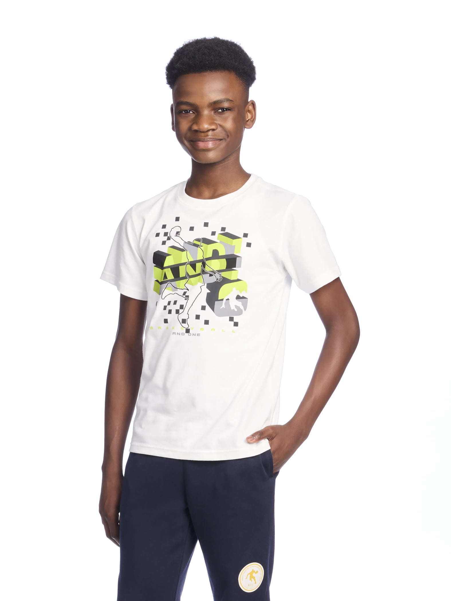 AND1 Boy's Short Sleeve Graphic T-Shirt, Sizes 4-18
