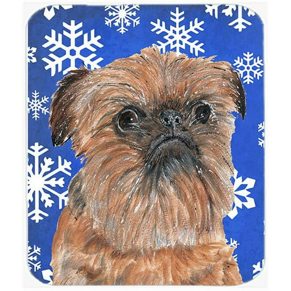 Carolines Treasures  Brussels Griffon Blue Snowflake Winter Mouse Pad