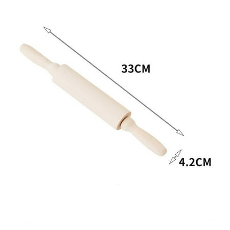 

360°rotation Roll Surface Handmade Dumplings Rolling Pin Straight Wooden Roller S 1
