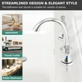 thumbnail image 6 of PARLOS Widespread 2 Handles Bathroom Faucet with Metal Pop Up Sink Drain and cUPC Faucet Supply Lines,Chrome, 6 of 11