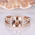 thumbnail image 2 of HeartsAndYou 2.3ct Natural Peach Morganite Bridal Set Engagement 100% 14k SOLID Rose Gold, 2 of 9