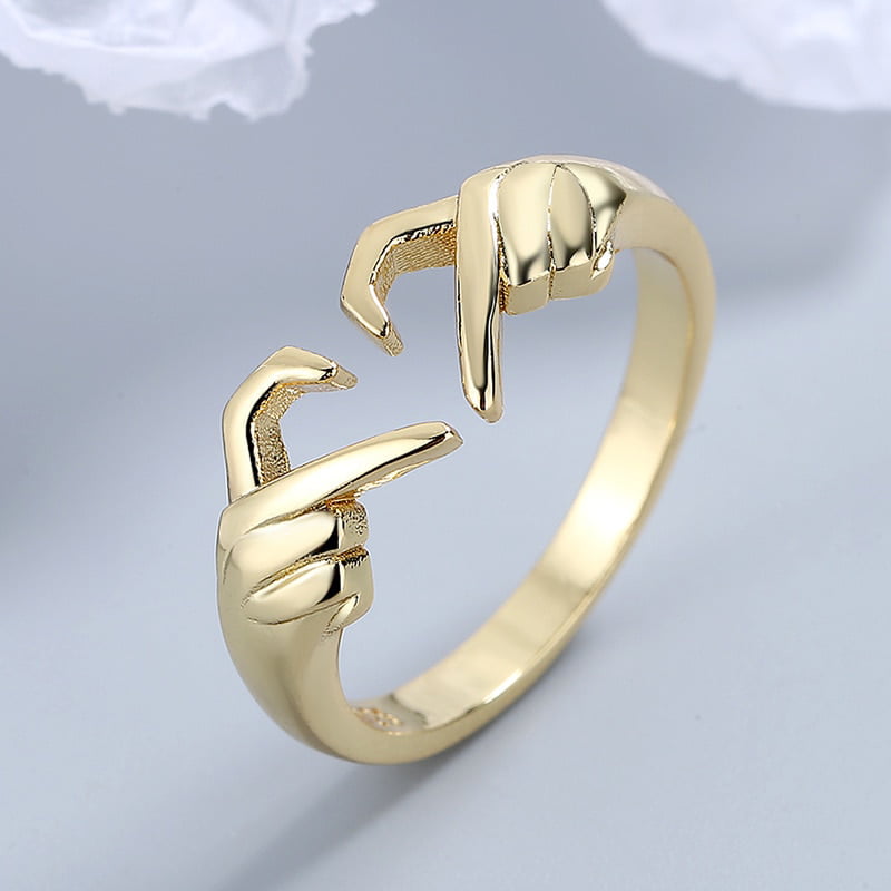 Romantic Hands Than Heart Ring Geometric Palm Love Gesture Couple Fashion  Rings Wholesale Jewelry Couple Wedding Rings - Walmart.com