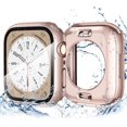 thumbnail image 1 of [2 in 1] Case for Apple Watch Series 8 & 7 45mm Screen Protector - Hard PC Bumper Frame Built-in Tempered Glass Film Face Cover, 360 Front & Back Protection for iWatch Accessories, Rose Gold, 1 of 5
