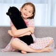 thumbnail image 3 of Almohada SNOWOLF de peluche con forma de gato negro, suave y larga, 70 cm, para niños, 3 of 6