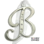 Personalized Gloria Duchin Silvertone Initial with Swarovski Crystals