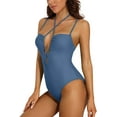thumbnail image 3 of Alove Women Deep V Monokini Tie Back Swimsuit Sexy Bathing Suit 1 Piece, 3 of 7