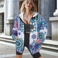 thumbnail image 3 of Renewold Bohemian Flower Blue Violet Womens Y2K Oversized Hoodies Zip Up Fleece Jackets Sweatshirts Hooded Sweaters Long Sleeve Pullover Jackets Tops Fall Winter Outfits Preppy Clothes, 4XL, 3 of 7