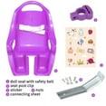 thumbnail image 6 of Glerc Doll Bike Seat for Girls Bicycle with DIY Unicorn Decals, Baby Doll Glerc Carrier, Kids Bike American Doll Accessories, Purple, 6 of 7
