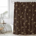 thumbnail image 6 of Brown Floral Shower Curtain Set - 48" x 72" Washable Bathtub Curtain with 12 Hooks, Vintage Spring Botanical Flowers Waterproof Fabric Stall Shower Curtains for Bathroom/Bathtub Décor, 6 of 6