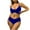 Blue, variant on yievot Women's Bikini Sets Two Piece Swimsuit Ruched High Waisted Tummy Control Twist Front Bathing Suits