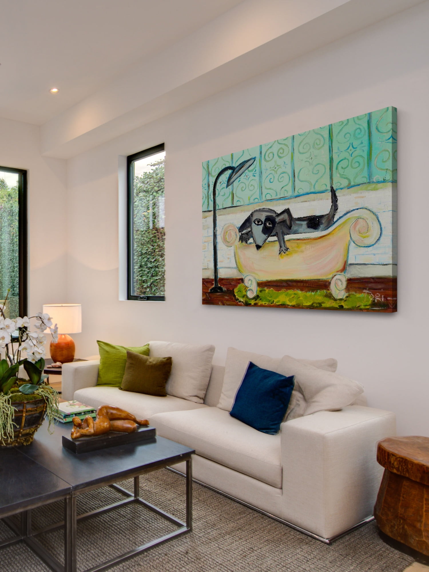 Marmont Hill Dog Bath Canvas Wall Art