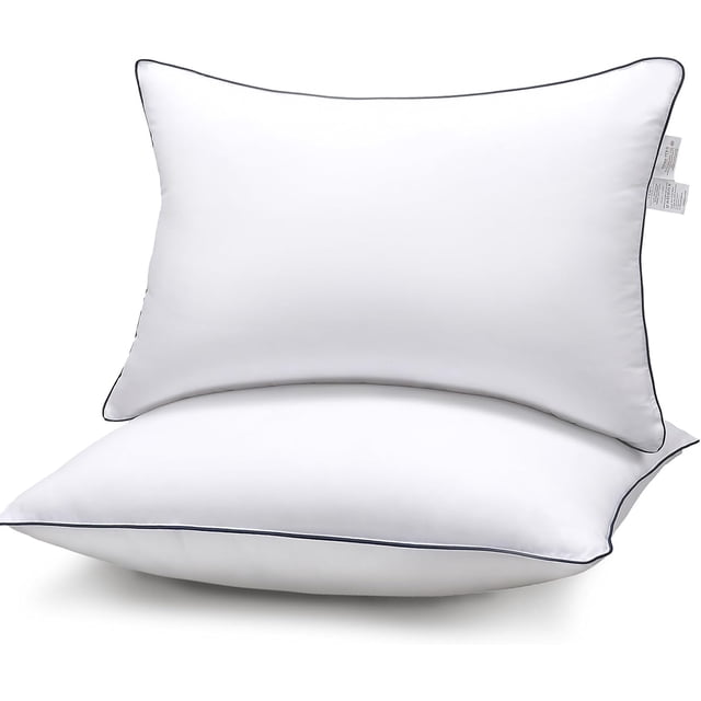 2 Pack Almohadas Tamaño Estándar,1000g Algodón de Microfibra,Firmeza Intermedia,Sensación Suave,Hipoalergénico,Lavable,Las Almohadas Matrimonial, Almohada Antiarrugas,Almohada tipo hotel 51*66cm