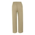 thumbnail image 6 of Sweatpants Women Summer Elastic Waist Solid Loose Fit Trousers With Pocket Khaki Running Lounge Pant S, 6 of 6