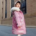 thumbnail image 2 of 5-16Y Girls Winter Warm Jacket Long Puffer Jackets Coat Kids Teens Water Resistant Parka Thicken Warm Coats Outerwear with Hood, 2 of 7