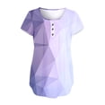 thumbnail image 4 of B91xZ Tuniques pour Femmes Mignonnes Graphiques Manches Courtes Tops de Vacances, Violet TG, 4 of 5