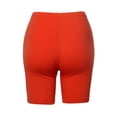 thumbnail image 3 of A2Y Women's Basic Solid Premium Cotton Mid Thigh High Rise Biker Bermuda Shorts Coral M, 3 of 5